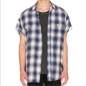 R13 Oversized Cut Off Flannel Shirt